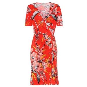 DVF floral printed silk wrap dress - like new